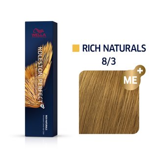 Wella Professionals Koleston Perfect Me+ Rich Naturals color de cabello permanente profesional 8/3 60 ml